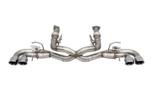 Chevrolet Corvette C8 Performance Exhaust - CORSA Performance - Cat Back, Variable Sound, 4.5in Polished Quad Tips, NPP & AFM Valve - Polished - `20-`25